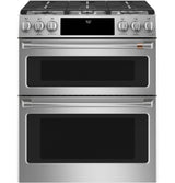 Café 30" Smart Slide-In, Front-Control, Gas Double-Oven Range with Convection