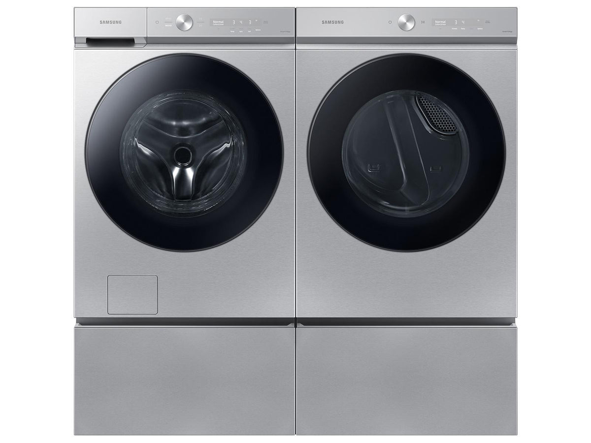 Bespoke 7.6 cu. ft. Ultra Capacity Gas Dryer with Super Speed Dry and AI Smart Dial in Silver Steel