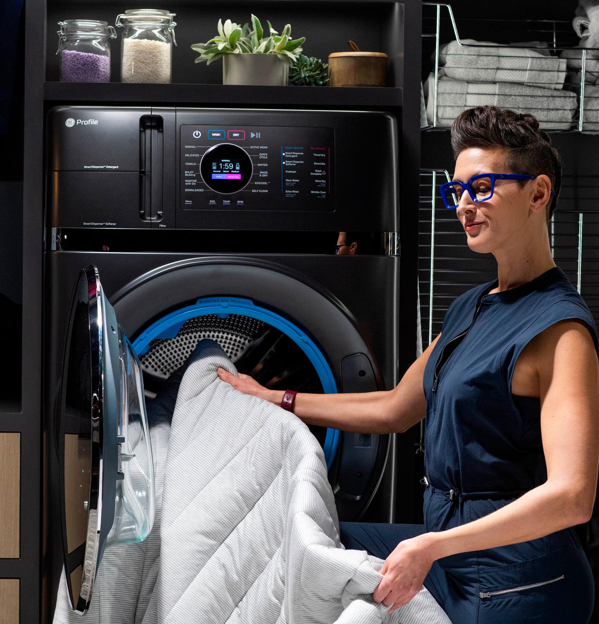 GE Profile ENERGY STAR 4.8 cu. ft. Capacity UltraFast Combo with Ventless Inverter Heat Pump Technology Washer/Dryer